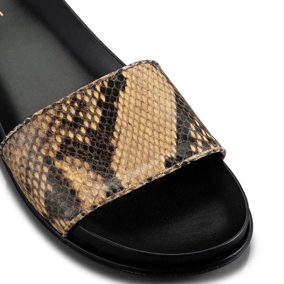 Frame Le Osborne Python-Embossed Leather Slides - Picture 3 of 14